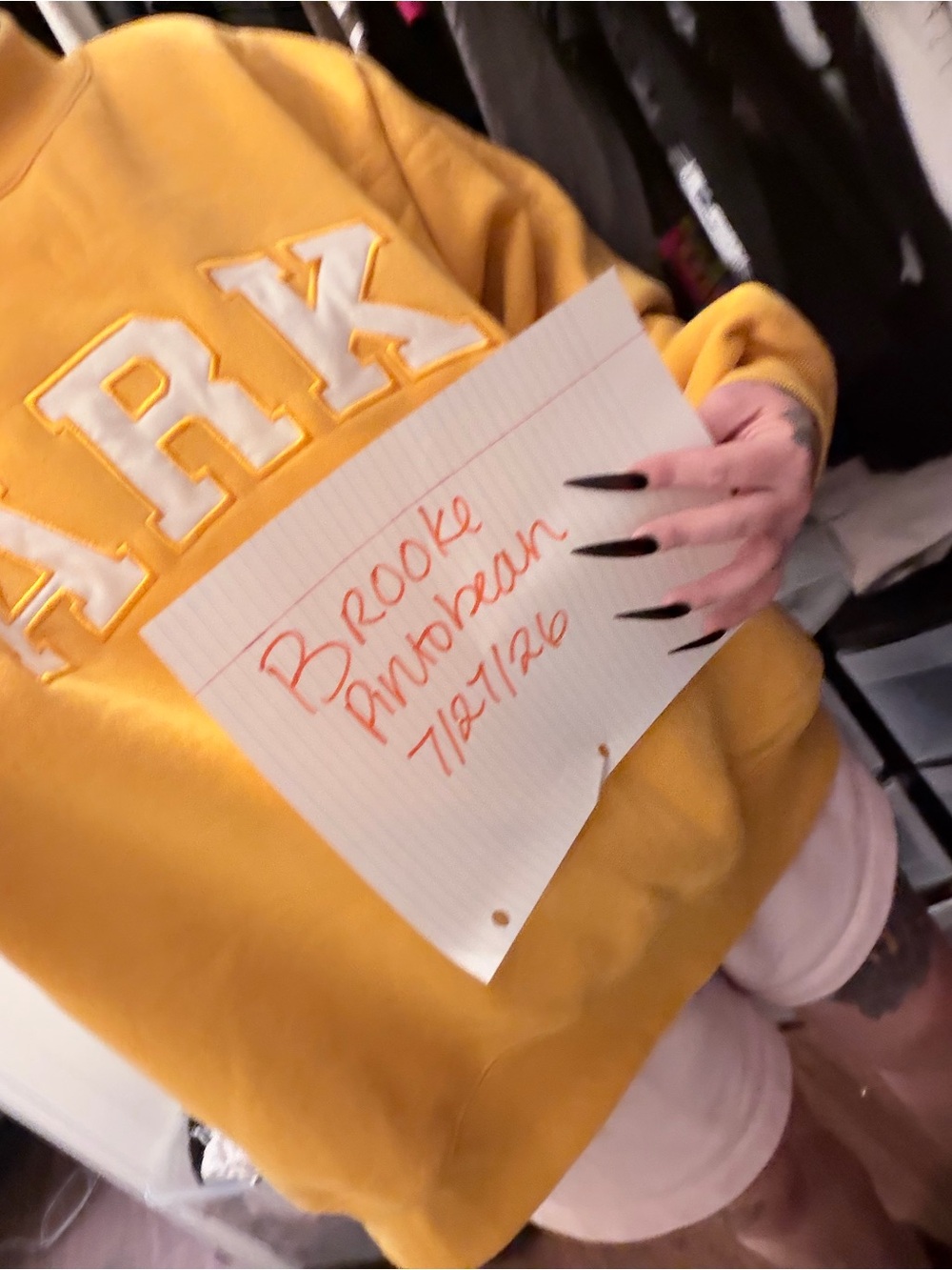EUC PARKE APRICOT L/XL VARSITY MOCKNECK